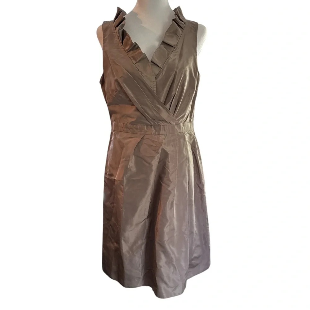 J Crew bridesmaid Blakely dress tan Sz 8 - Picture 2 of 7